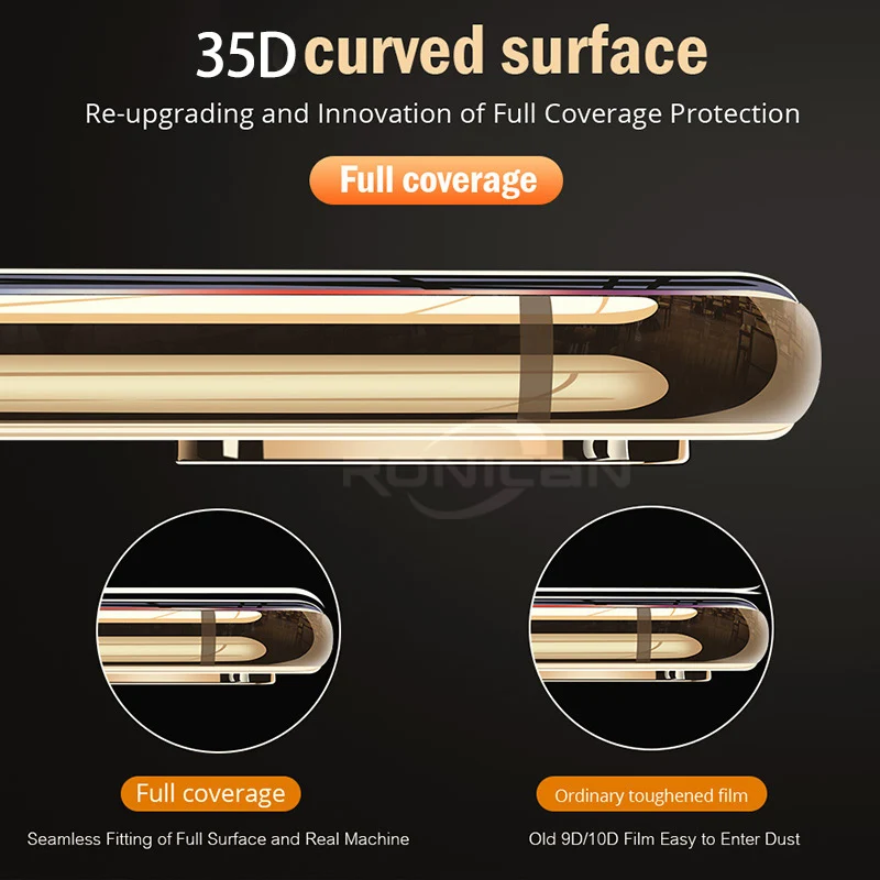 35D Gebogene Rand Vollen Abdeckung Schutz Glas Auf Die Für iPhone 7 8 6 6 S Plus Gehärtetem Screen