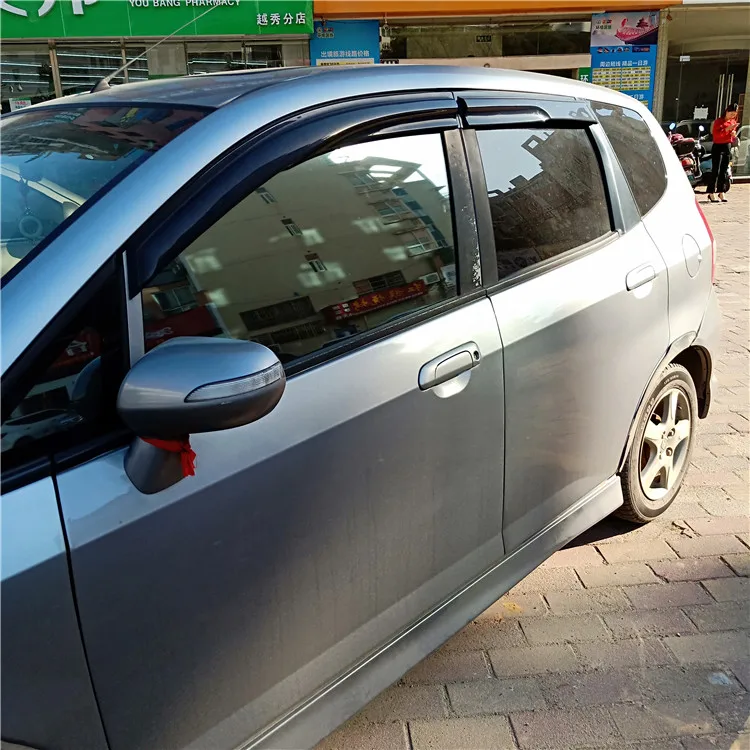 

For Honda Fit Jazz Plastic Window Visor Vent Shades Sun Rain Deflector Guard For 2004/05/06/2007 JAZZ Auto Accessories 4PCS/SET
