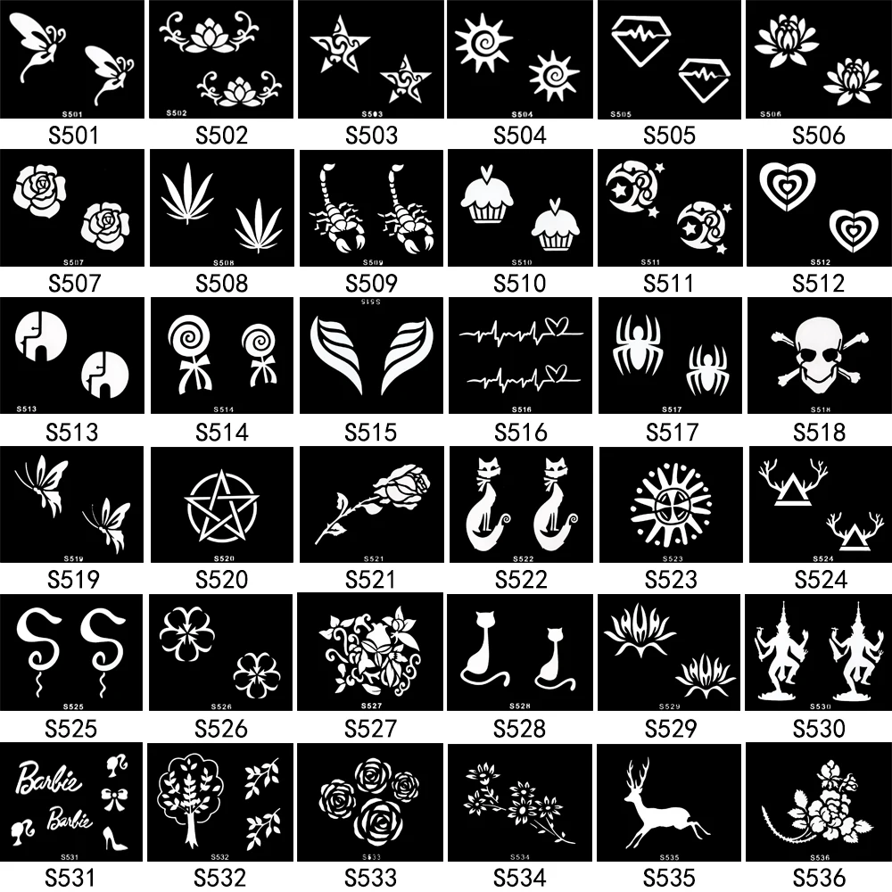 1 шт. маленькая индийская хна тату трафарет Летающий Бабочка дизайн Аэрограф