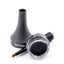 Music Flower быстросохнущая устойчивый к пятнам воды-доказательство 24 часа в сутки стойкая черная Водостойкая Подводка для глаз гель с кисточкой