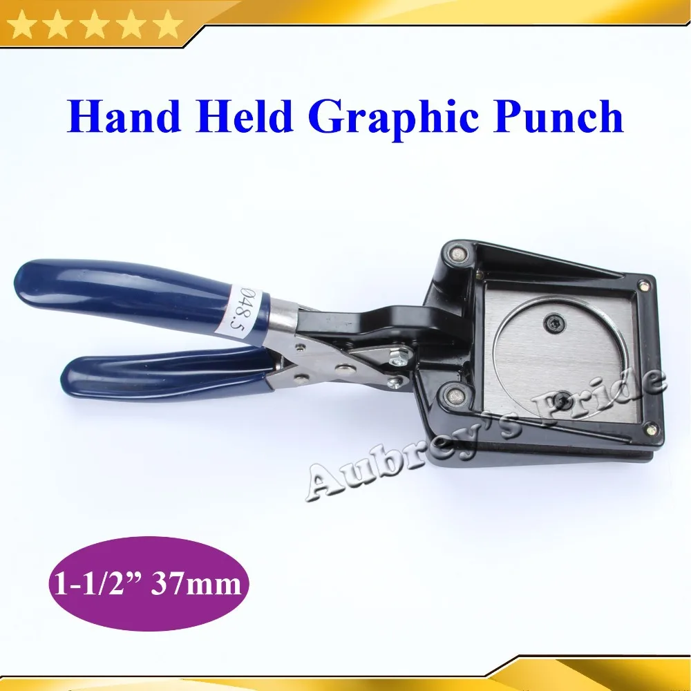 NEW Hand Held Manual Round 37mm 1-1/2" (Actual Cutting Size 48.5MM) Paper Graphic Punch Die Cutter for Pro Button Maker