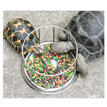 

Steel Pet Tortoise Food Bowl Turtle Water Food Tray Food Dispenser Feeding Tool