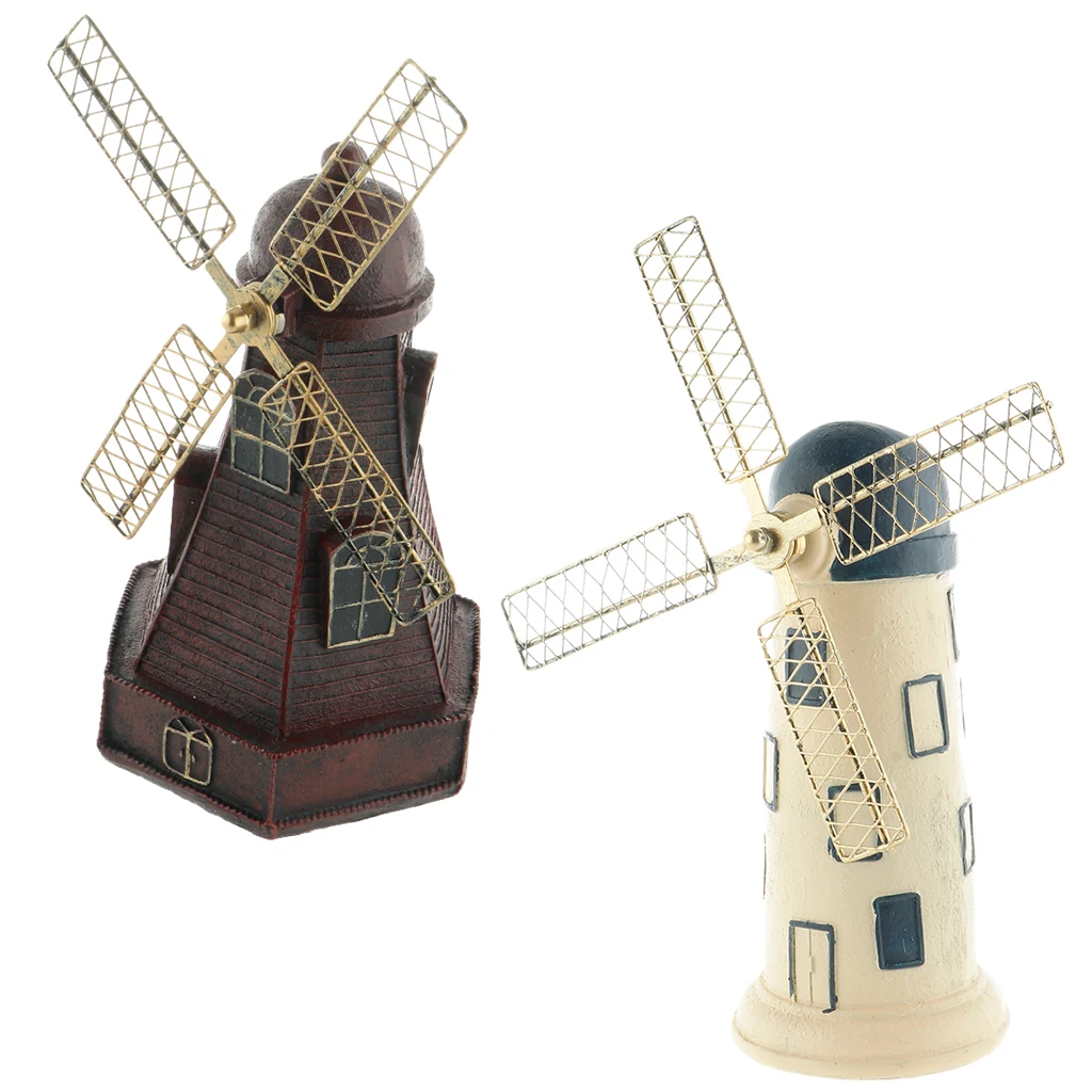 European Vintage Holland Windmill Resin Piggy Bank Home Cafe Pub Bar Decoration Ornaments Craft Gifts