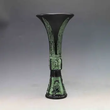 

Collectible Oriental Chinese Bronze Handwork Carved Vase statue