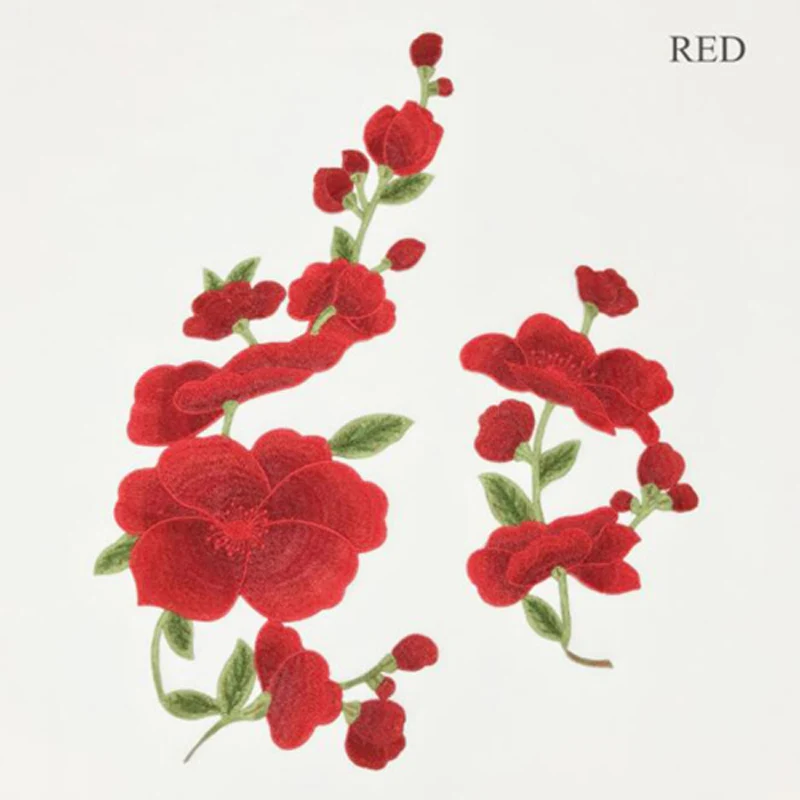 3D Ethnic Embroidered Pink Rose Collar Patches Flower DIY Sewing on Clothes Accessoriespatch