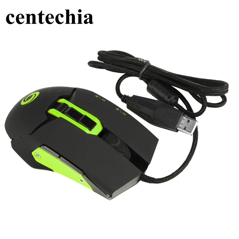 Centechia новая проводная мышь игровая мышь человеческая Инженерная 9 ключ Многофункциональная кнопка дизайн подходит для левой и правой руки - Цвет: Зеленый