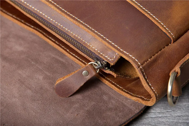 PNDME Высококачественный винтажный кожаный мужской портфель большой емкости ручной работы Коричневая офисная диагональная деловая сумка