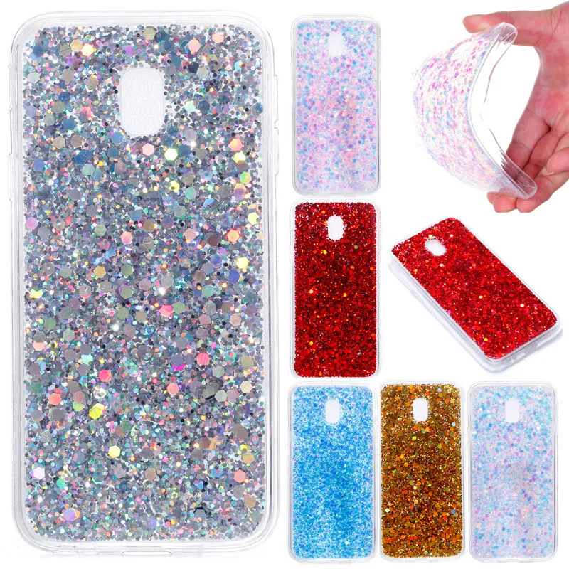 

For Samsung J3 2017 J330F Shining Case Silicone TPU Frame Colored Shiny Glitter Back Cover Phone Case for Samsung Galaxy J3 2017
