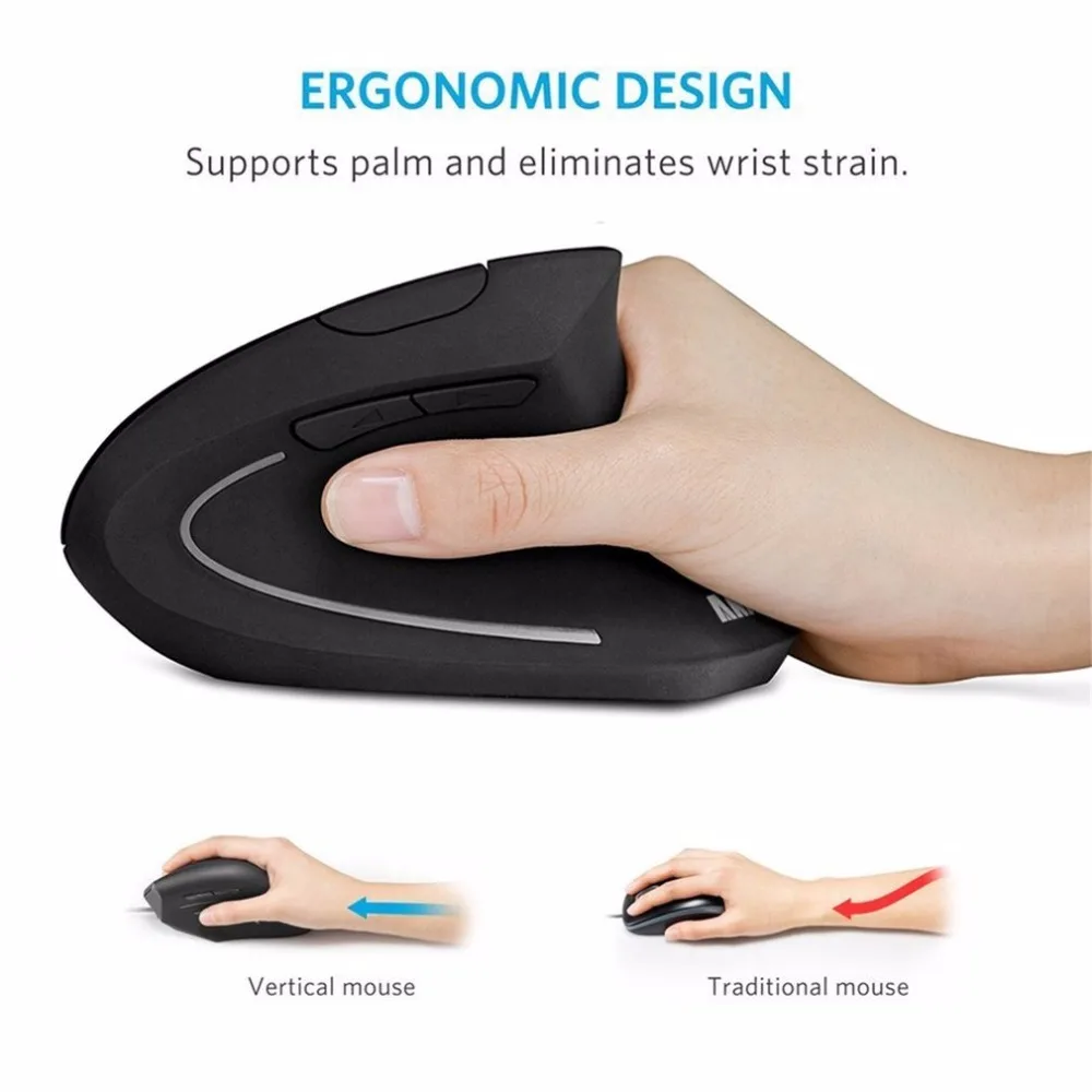 Wireless Ergonomic Vertical Mouse 2.4G 6 Button Mice 1000 DPI Computer USB Optical Mouse for PC Laptop Office Wireless Ergonomic Vertical Mouse 2.4G 6 Button Mice 1000 DPI Computer USB Optical Mouse for PC Laptop Office