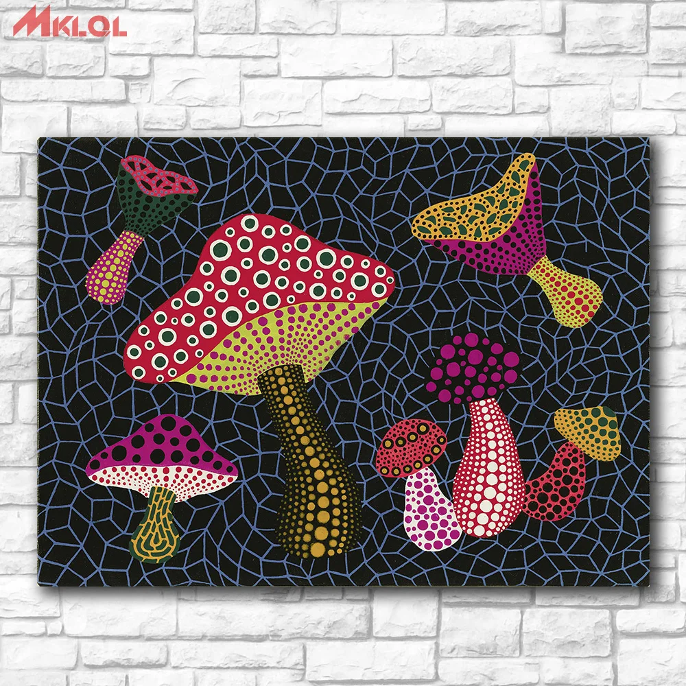 Картина маслом рисунок на стену Yayoi Kusama грибы домашняя декоративная картина для