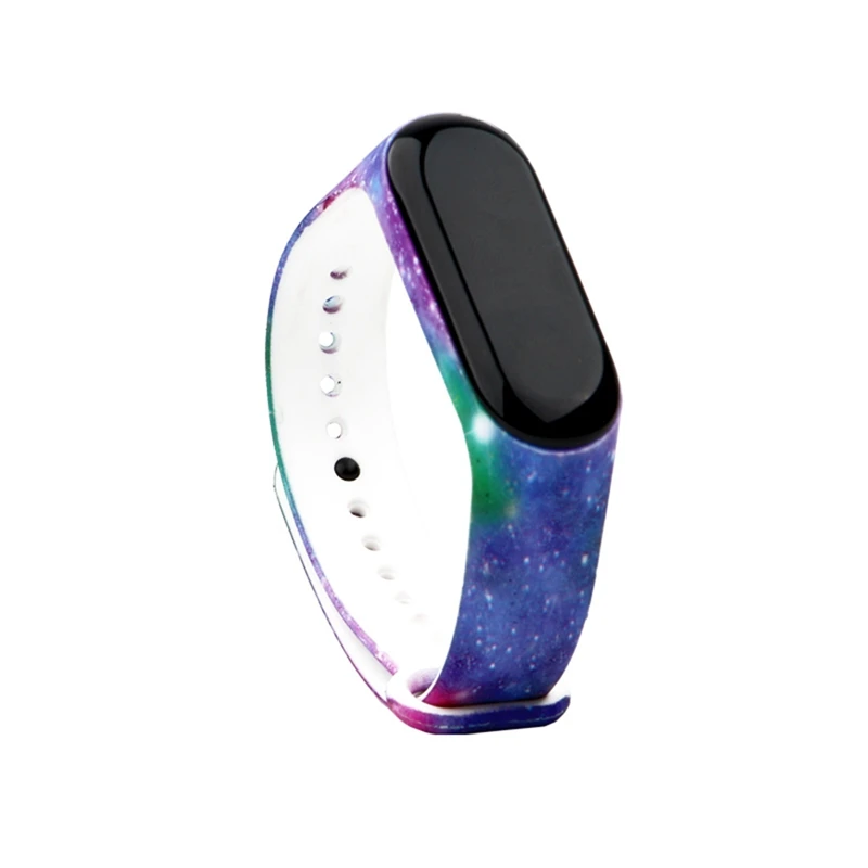 Ремешок для xiaomi mi Band 4, камуфляжный силиконовый ремешок на запястье, сменный ремешок для xiaomi mi band 3/4, умный браслет, браслет с принтом - Цвет: Colorful Starry Sky