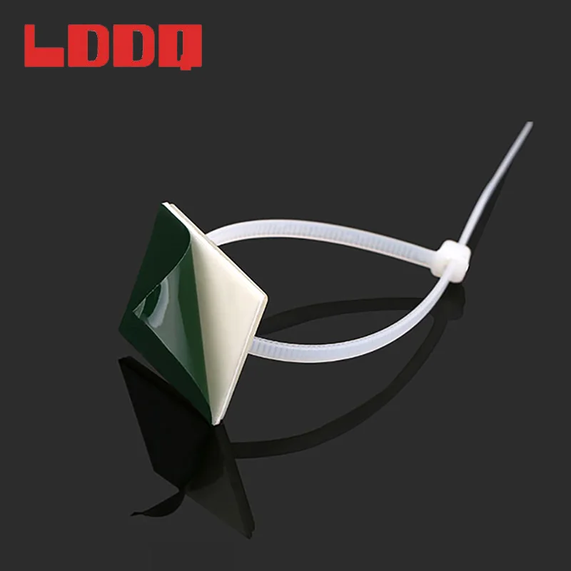 LDDQ 100 шт. самоклеющиеся нейлоновые кабельные стяжки крепления 20 мм проволока