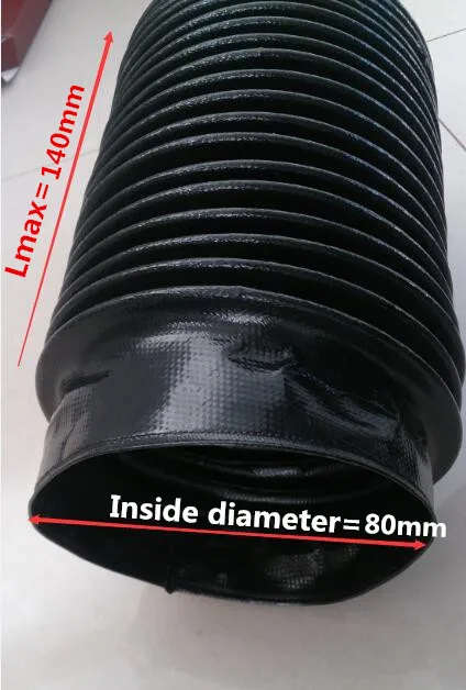 Tri-proof нейлоновая ткань цилиндр круглый защита ниже для шариковый винт, ID80mm x Lmax140mm