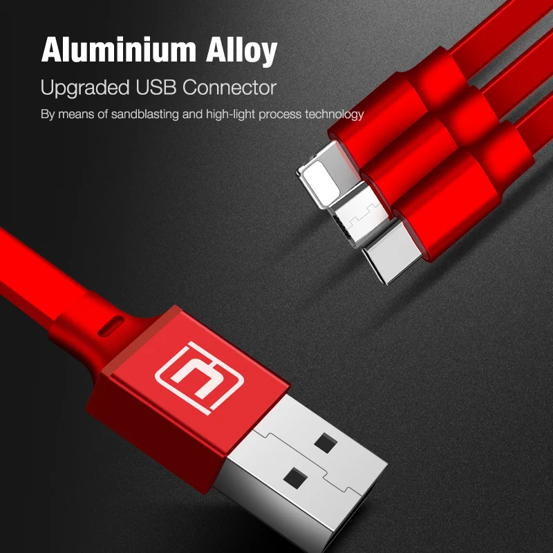  Cafele 3 in 1 Versenkbare USB Kabel für iPhone Micro USB Typ C Flache Kabel Schnelle Lade für iPhon