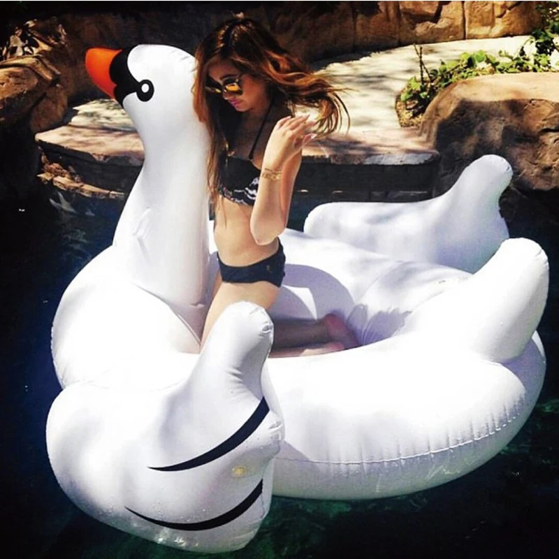 60 дюймов 1,5 м гигантская надувной Лебедь Фламинго Тукан бассейн надувной Единорог для бассейна кольцо для плавания праздник воды веселые игрушки острова Boias Piscina