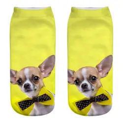 Мультфильм милая собака повседневные деловые носки 3D печать Средний спортивные носки в полоску medias de mujer для вашей подруги A25