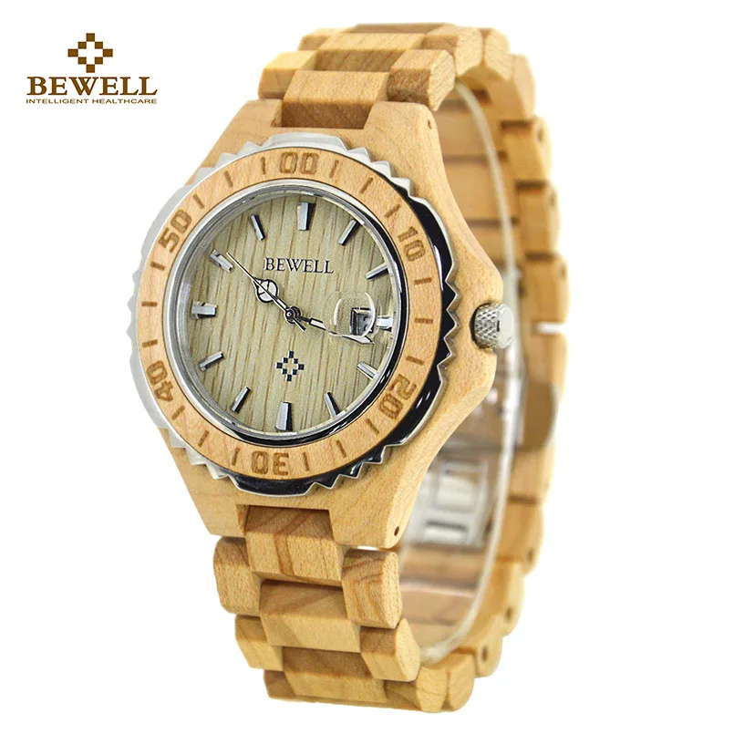 

Men Wooden Watch for Male Quartz Wristwatches Sandalwood Strap Calendar Clock Luxury brand Wood Watch with Gift Box Friend 100BG