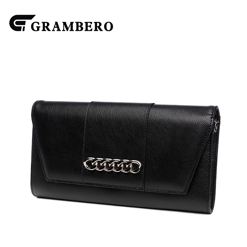 Fashion Chain Decoration Clutch Wallet Top Leather Solid Color Envelope Purse Elegant Women Modern Shoulder Crossbody Bag Gifts casual solid color top leather shoulder bag heart shaped decoration cover fashion women clutch wallet crossbody messenger bag