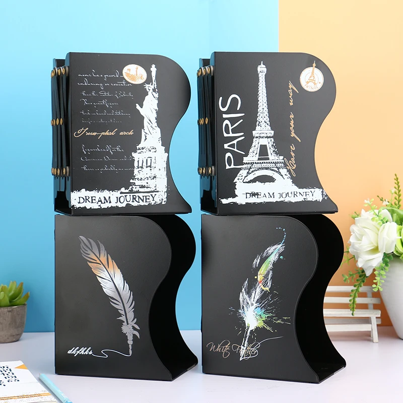 Creative Colorful Feather Bookends Metal Retractable Desktop Storage Stationery Simple Folding Book Stand Desk Accessories Shelf Creative Colorful Feather Bookends Metal Retractable Desktop Storage Stationery Simple Folding Book Stand Desk Accessories Shelf