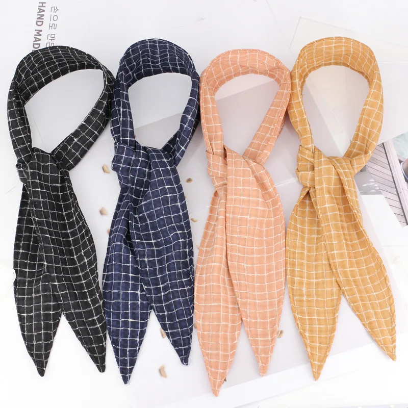 

4pcs/lot Multi-Function Plaid Pattern Headbands For Women Bow Knot Headwrap Checked Scarf Hair Bands Girls Hair Accessories