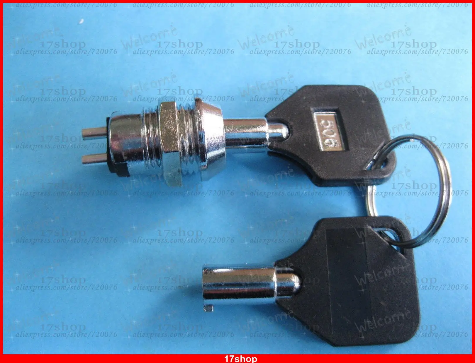 10 pcs Key Switch ON/OFF Lock Switch Key out at OFF Position 11.6x23mm