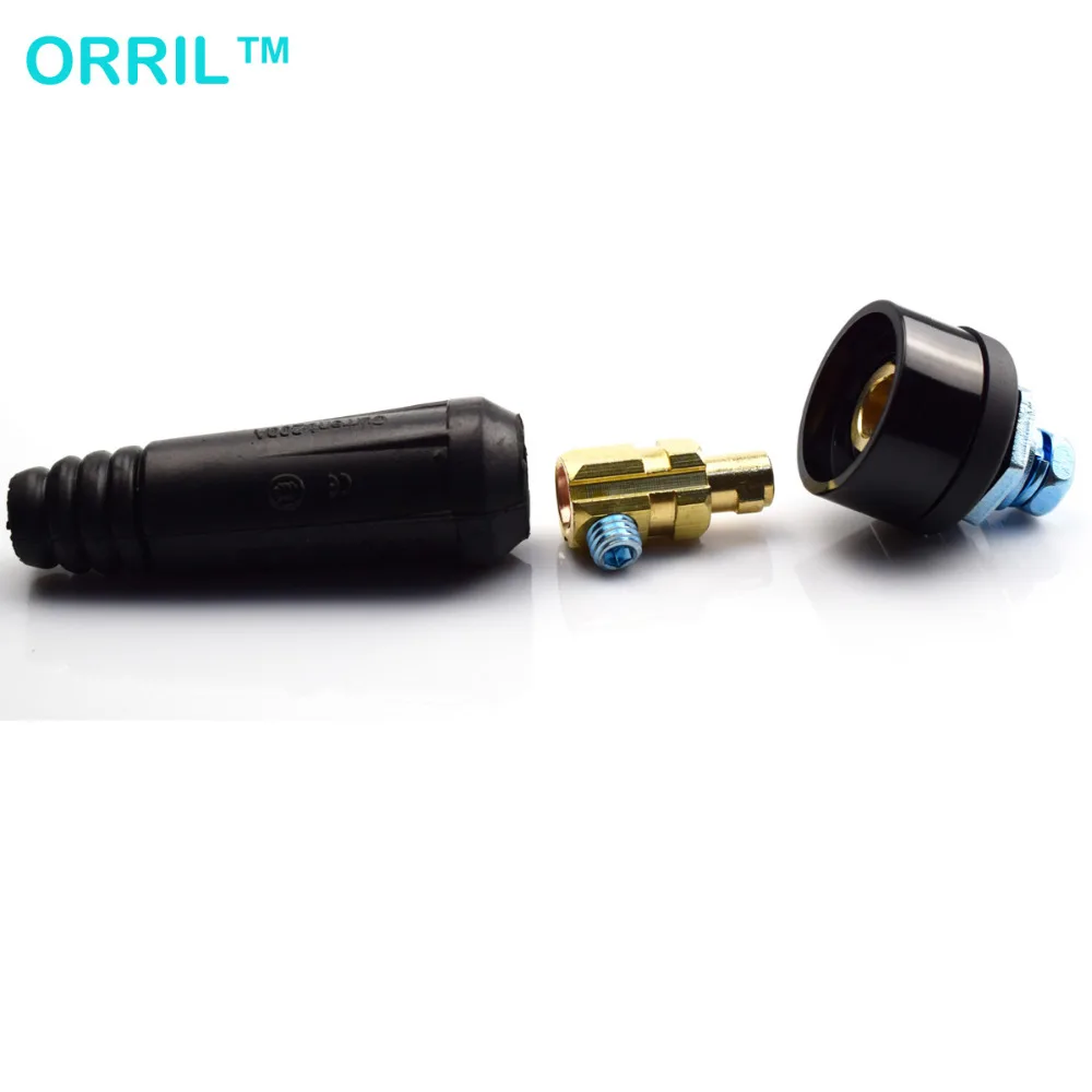 1 Pair Quick Fitting Cable Connector Plug and Welding Machine Panel Socket DKJ16-25 DKZ16-25 Euro Style 100Amp-200Amp