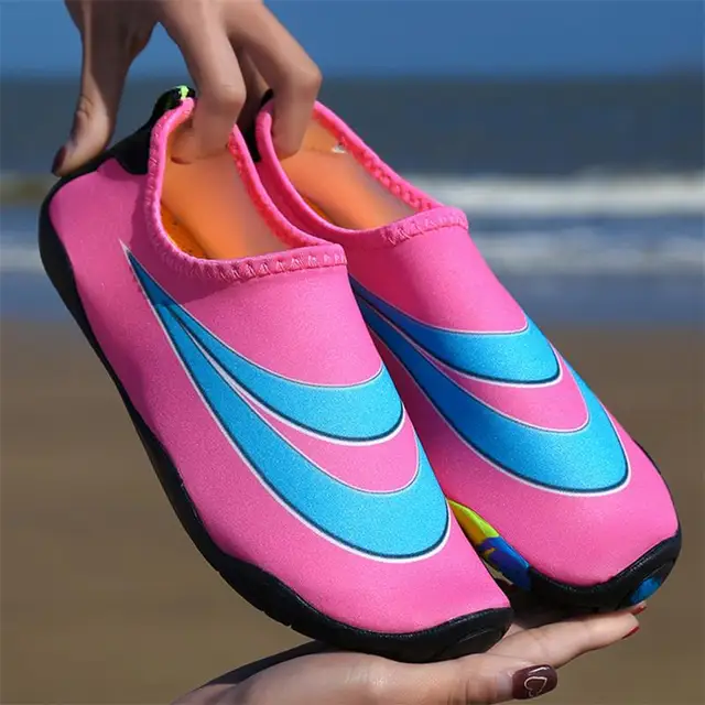 Adult Child Unisex Flat Water Shoes Outdoor Swimming Soft Cushion Beach Shoes Diving Elastic