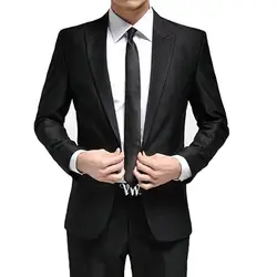 Новая мода черный, белый цвет Нарядные Костюмы для свадьбы 2 шт. мужские костюмы Slim Fit (куртка + брюки) дружки жениха смокинги костюмы Бизнес