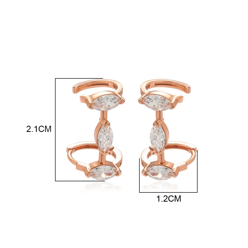 Viennois Stud Earring Rose Gold Color Geometric Women Earring Crystal Hyperbole Style Female Party Jewelry 2019