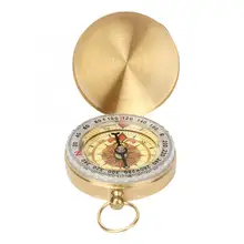 Карманный мини-компас, открытый светящийся медный кемпинг, снаряжение для выживания, компас с подвесным кольцом, Подарочный браслет