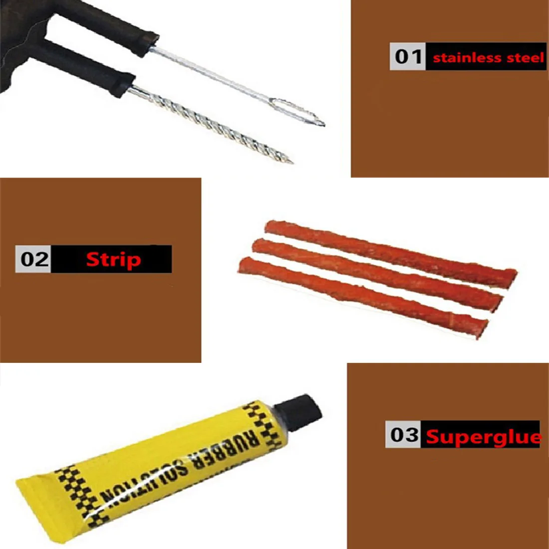 CAR-partment 6pcs/set Car Bike Auto Tubeless Tire Repair Kit Tyre Plug Puncture Tubeless Tire Plug Repair Tool CAR-partment 6pcs/set Car Bike Auto Tubeless Tire Repair Kit Tyre Plug Puncture Tubeless Tire Plug Repair Tool