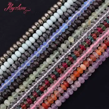

4x8,5x8mm Faceted Rondelle Beads Amazonite,Pytite,Agates Natural Stone Beads For DIY Necklace Jewelry Making 15" Free Shipping