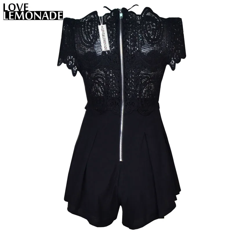 Черные кружевные Комбинезоны из полиэстера Love & Lemonade TB 8829|polyester jumpsuit|black sexy jumpsuitblack