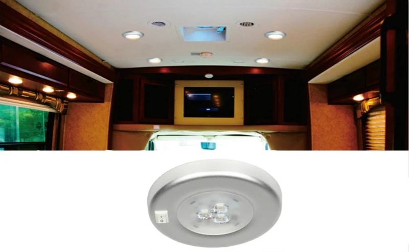

12V Caravan Ceiling Lamp 3W White LED Interior Dome Light for Marine Boat RV Modified Vehicles