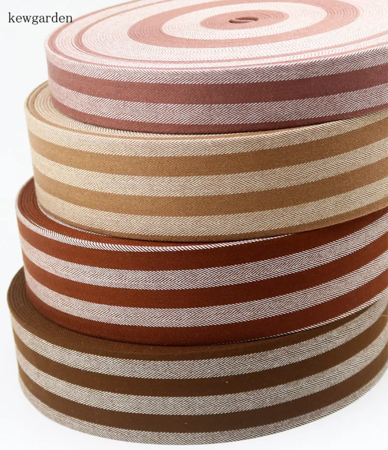 Kewgarden 30mm 3cm Handmade Satin Ribbon Stripe Cotton Layering Cloth