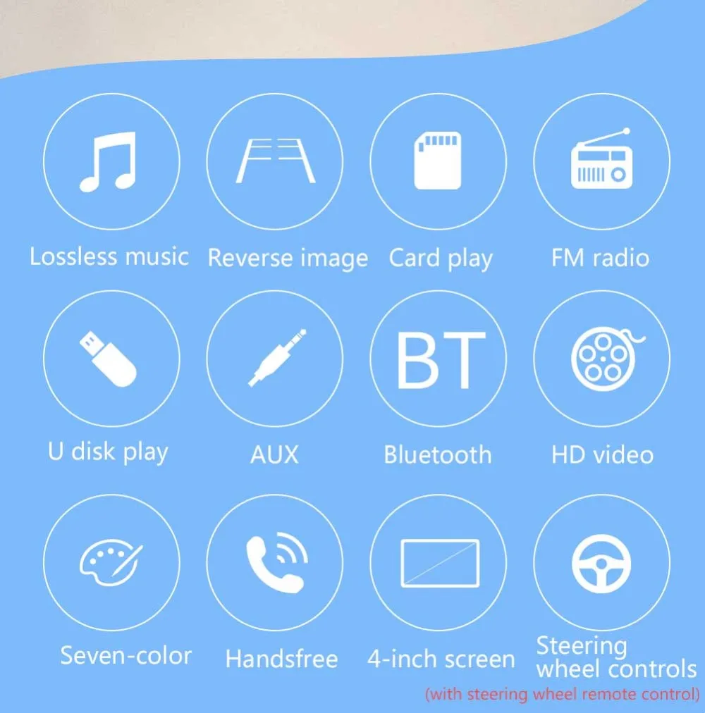 Автомагнитола 1Din MP5 стерео Поддержка USB UDisk карта воспроизведения AUX FM Bluetooth Handsfree камера заднего вида рулевое колесо Авторадио