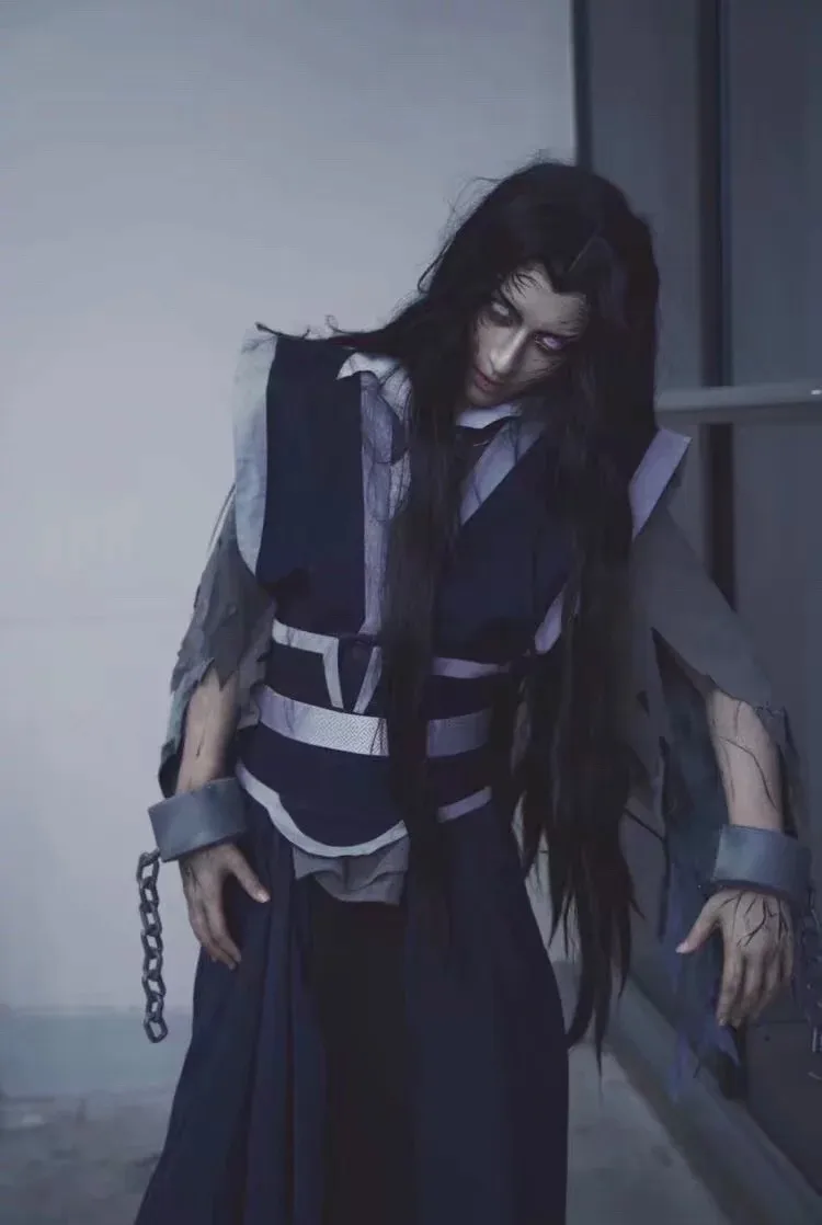 Eraspooky Mo Dao Zu Shi Косплей WEN NING молодой гроссмейстер демонического культивирования аниме костюм для мужчин парик для взрослых наручники