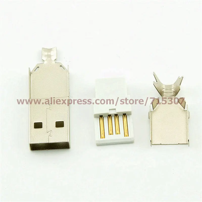 

PHISCALE 50pcs usb connector male A type usb 2.0 3 in 1 usb socket