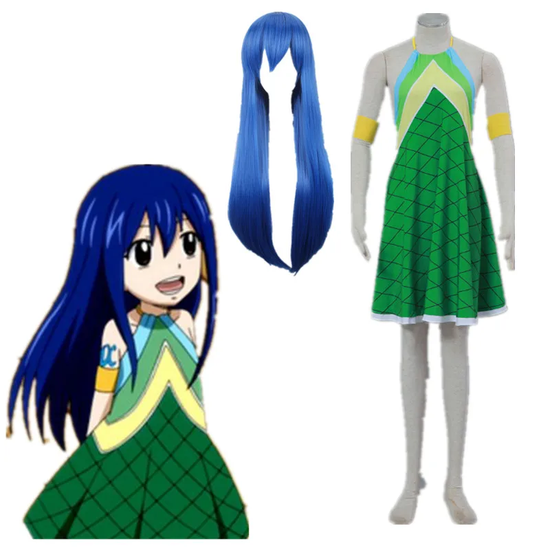 Fairy Tail Wendy Marvell Cosplay Costume uniform red with headband