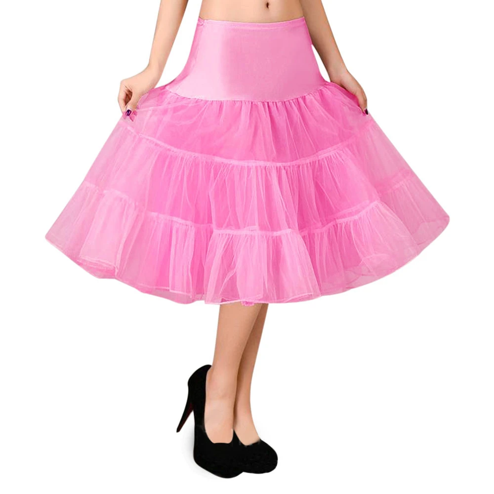 

Petticoat Skirt Retro Boneless Body wedding Gauze Women 5 Solid Colors Tutu Puff Skirt Vintage Petticoat Swing Ball-gown