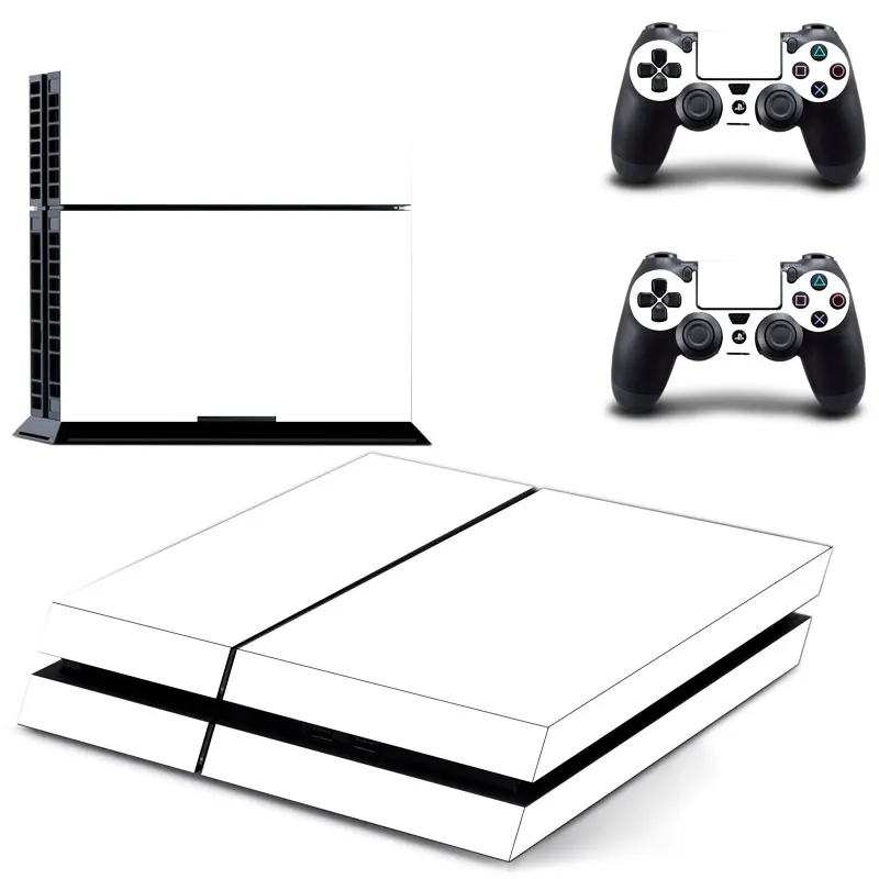 

Pure White PS4 Skin PS4 Sticker For Playstation 4 + 2Pcs Controller Skins Console Stickers Protective Cover