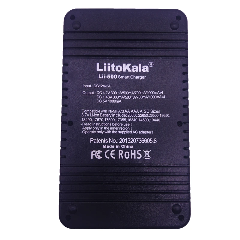 LiitoKala Lii-500 lcd 3,7 V/1,2 V AA/AAA 18650/26650/16340/14500/10440/18500/Автомобильное зарядное устройство с lii500 5V1A