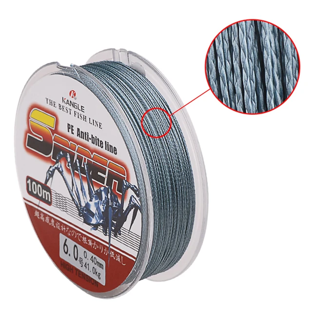 100m 4 Strands Braided Fishing Line PE Strong Multifilament