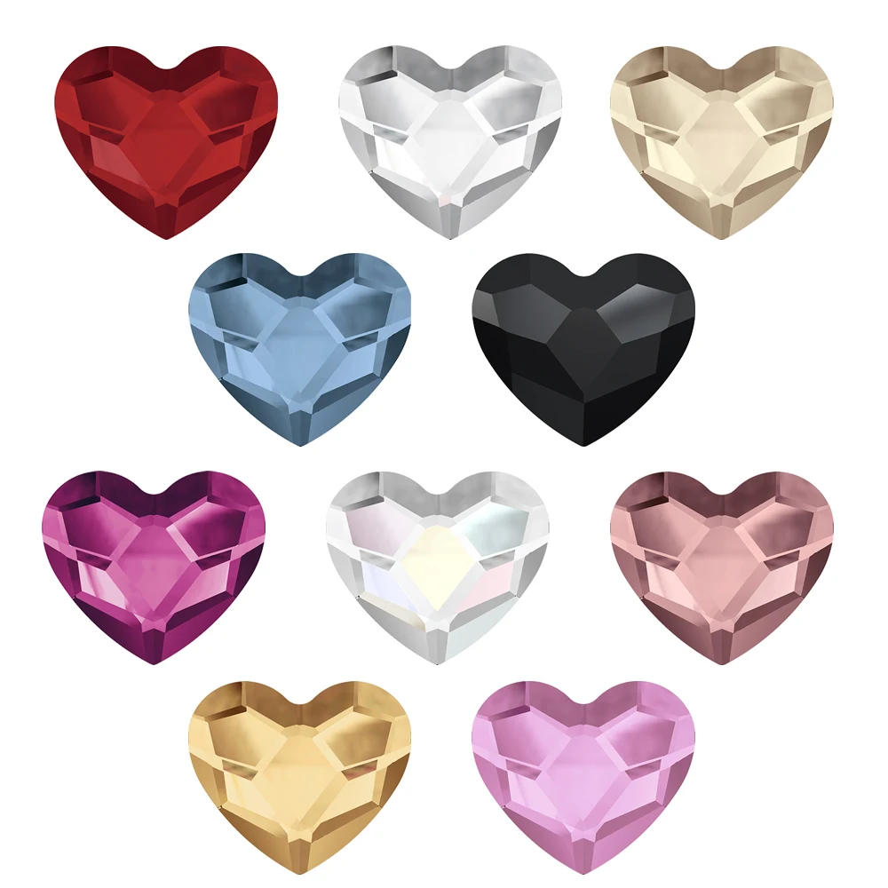 Выберите цвет) стразы Swarovski Elements Heart(2808)(без горячей фиксации)(6 мм, 10 мм, 14 мм