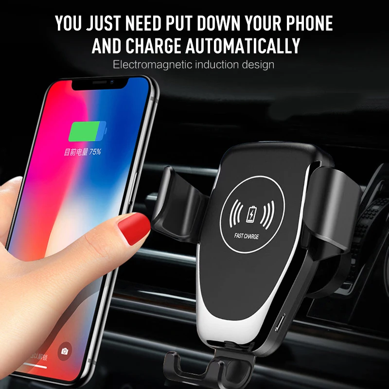 

10w Quick Charge 3.0 Car Wireless Charger for Huawei Mate 20 RS IPhone 8 X Xr Xs Cell Phone Charger Usb Charging Station Holder