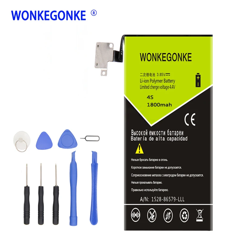 Original WONKEGONKE Battery For iPhone 4S with tools Batteries Bateria | Мобильные телефоны и аксессуары