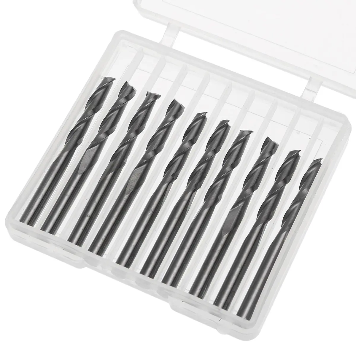 Drillpro 10 шт. 1/8 дюйма 17 мм карбида плоский нос концом мельница CNC фрезы Двухместный Флейта Спираль
