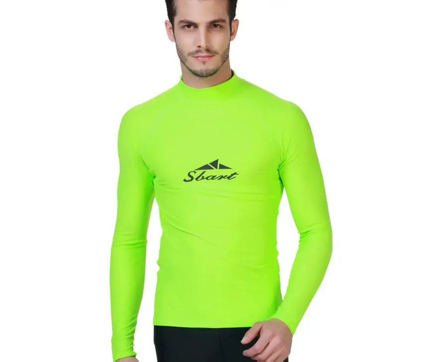 Fluorescent green Rashguards lycra surfing rash guard dive swimwear For