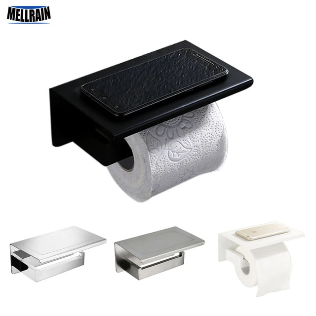 Aluminium Made Bathroom Hardware Accessories Paper Holder Paper Racks Matte  Black Toilet Paper Stand Shelf - AliExpress