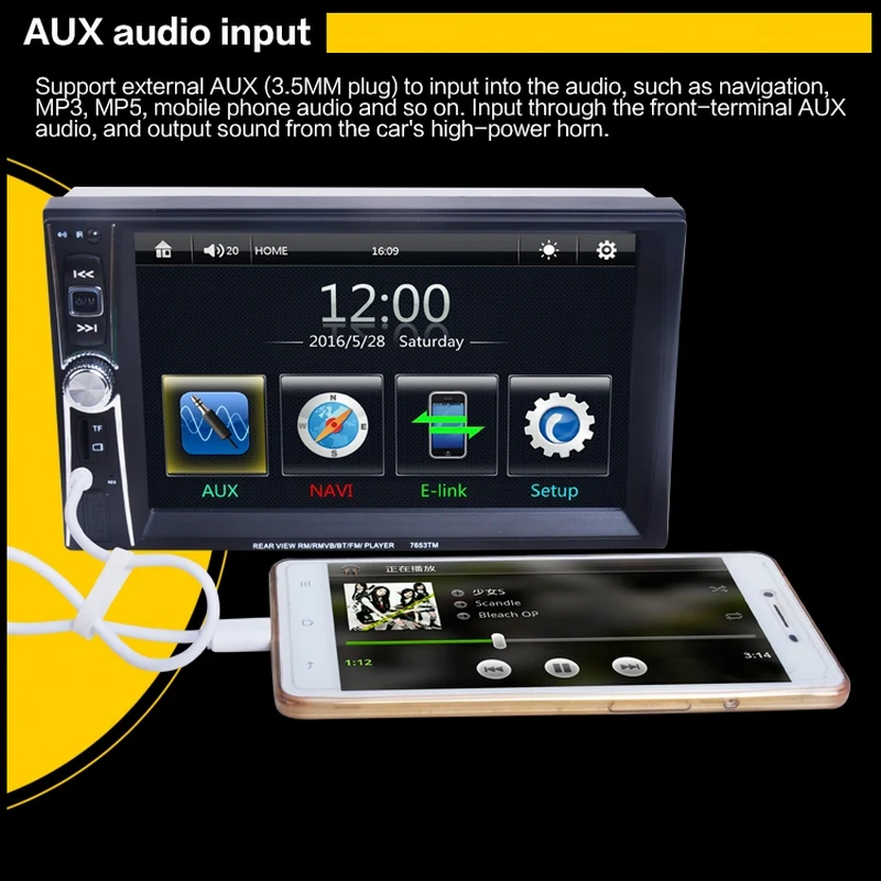 

12V Car MP4 MP5 Players 6.6 Inches Touch Screen 1080P Video Format Support Rearview Camera Auto Bluetooth FM Transmitter